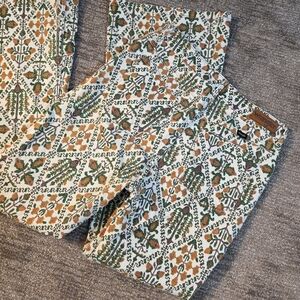 Wrangler High Rise Fierce Flare Jeans Floral Boho Western Club Party Size 10